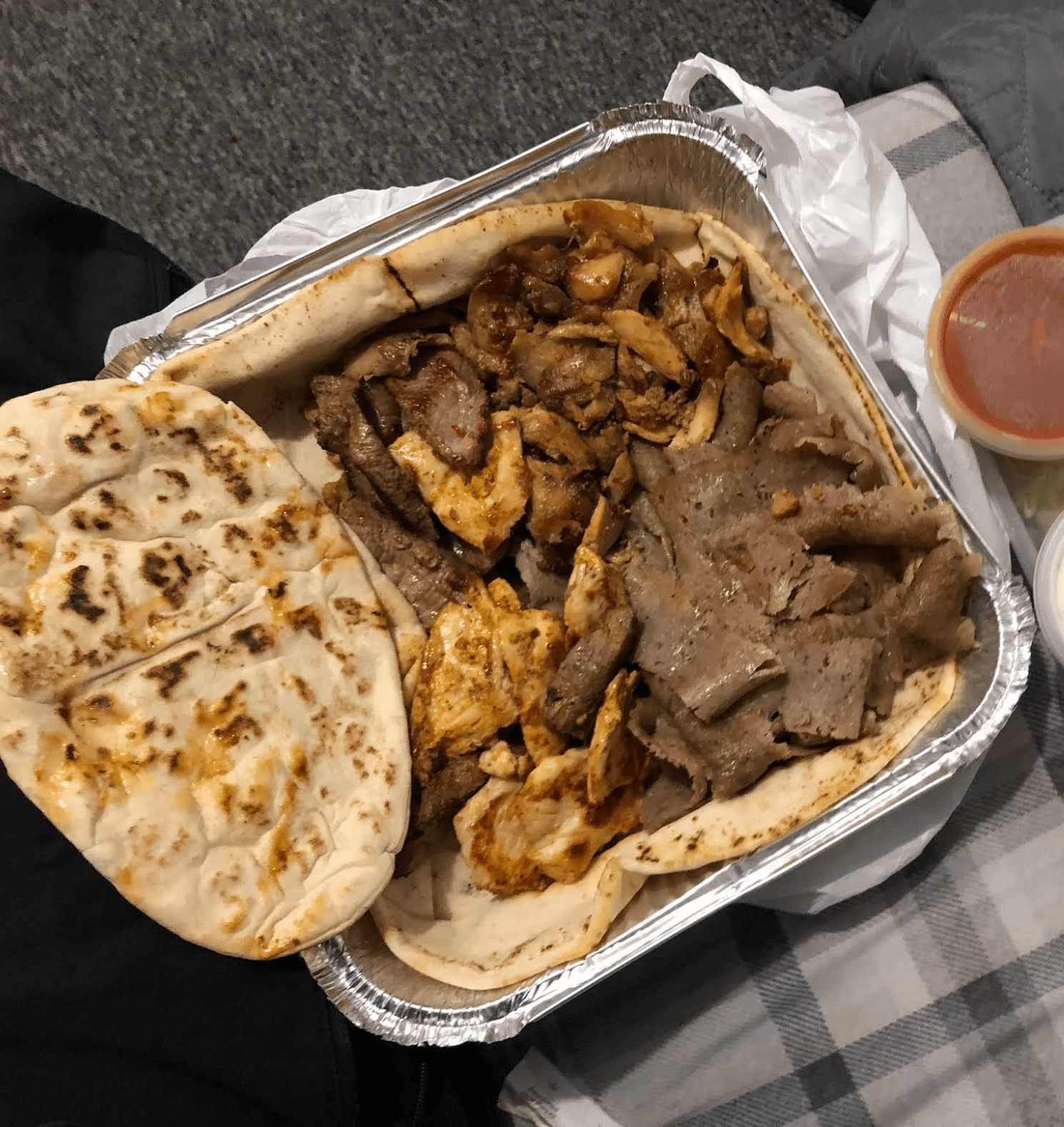 Grilled kebab with juicy meat, fresh vegetables, and herbs Marmaris Kebab House Oban