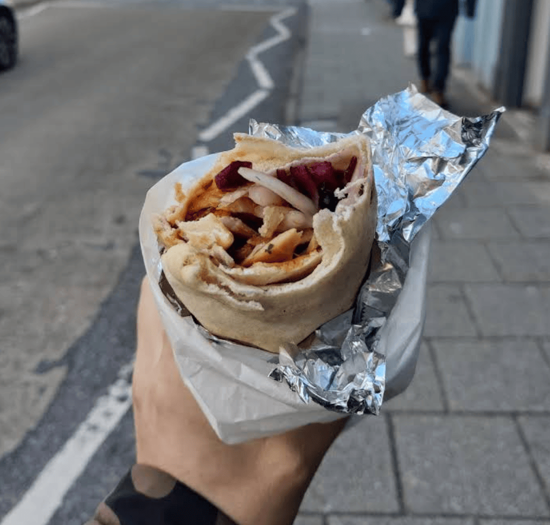 delicious wrap full of fresh lettuce, tomato, and sauce Marmaris Kebab House Oban